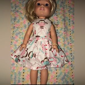American Girl Wellie Wisher doll monkey dress handmade